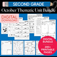 Load image into Gallery viewer, Printable Second Grade October Thematic Unit Bundle
