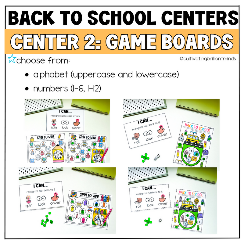 Back to School Phonics and Math Centers | Kindergarten and First Grade