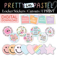 Load image into Gallery viewer, Printable Pastel Locker Sticker Bulletin Board Cutouts | Pretty in Pastel
