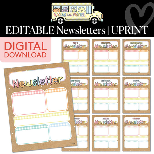 Printable Editable Newsletters | A Year In Pastel