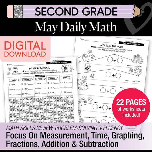 Printable Second Grade May Daily Math