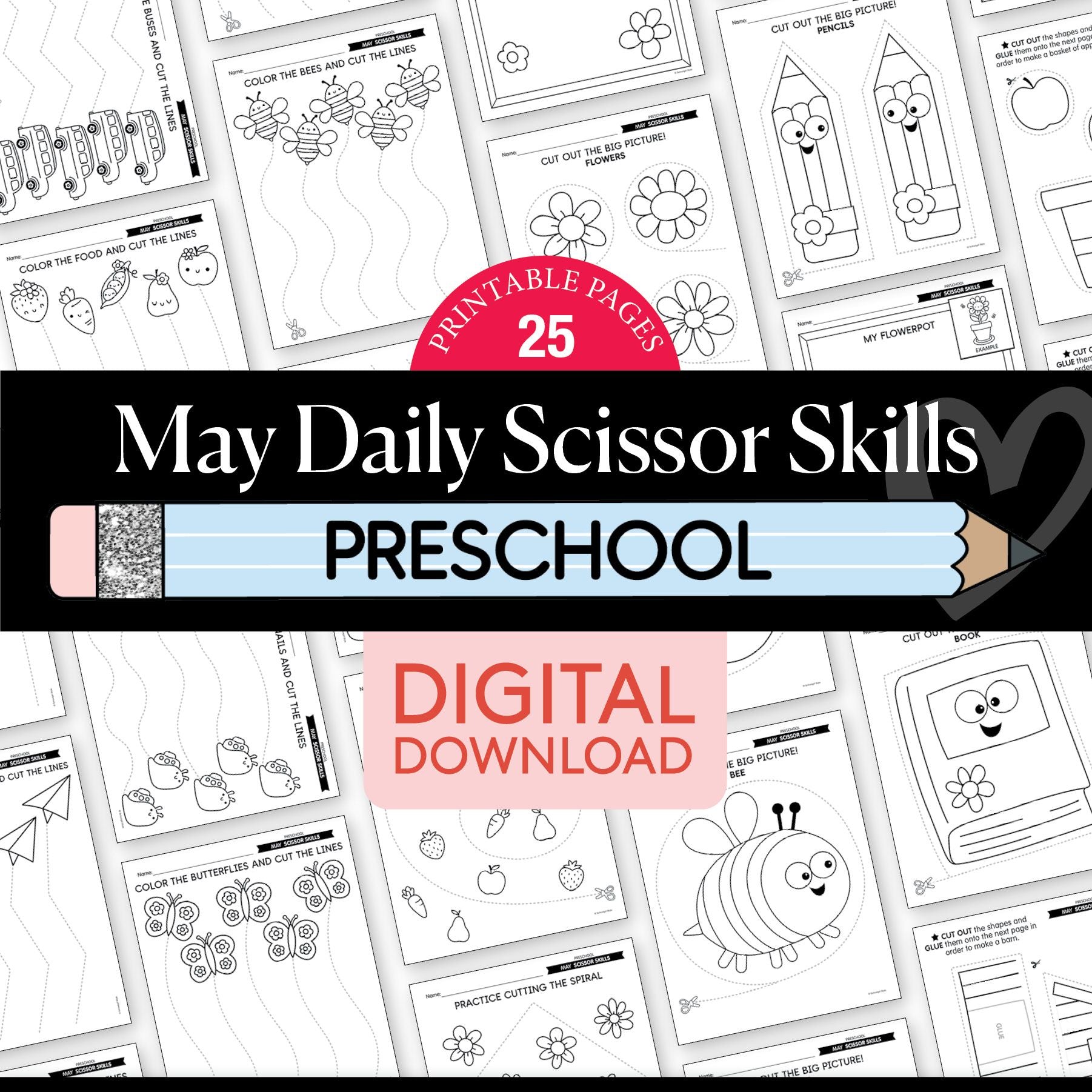 Printable Preschool May Daily Scissor Skills