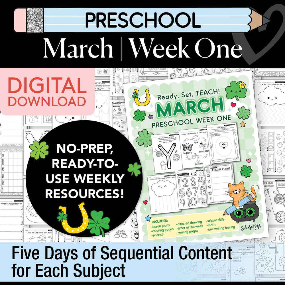 Printable Preschool March Week 1 Resources