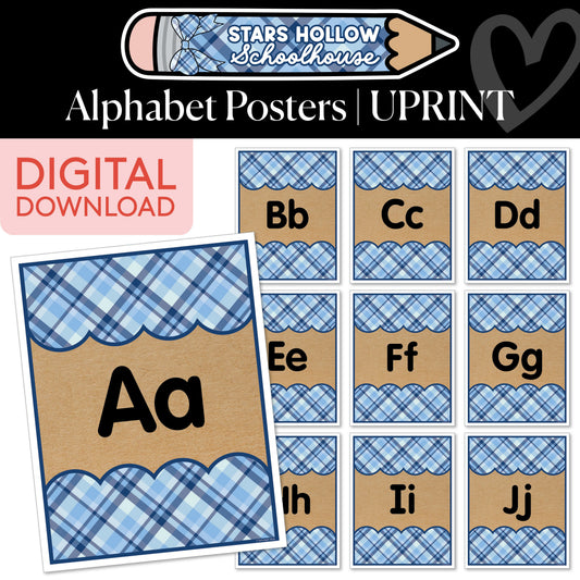 Printable Cozy Plaid Alphabet Posters | School in Stars Hollow