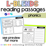 L-Blends Reading Passages | Decodable Passages with Comprehension Questions SoR