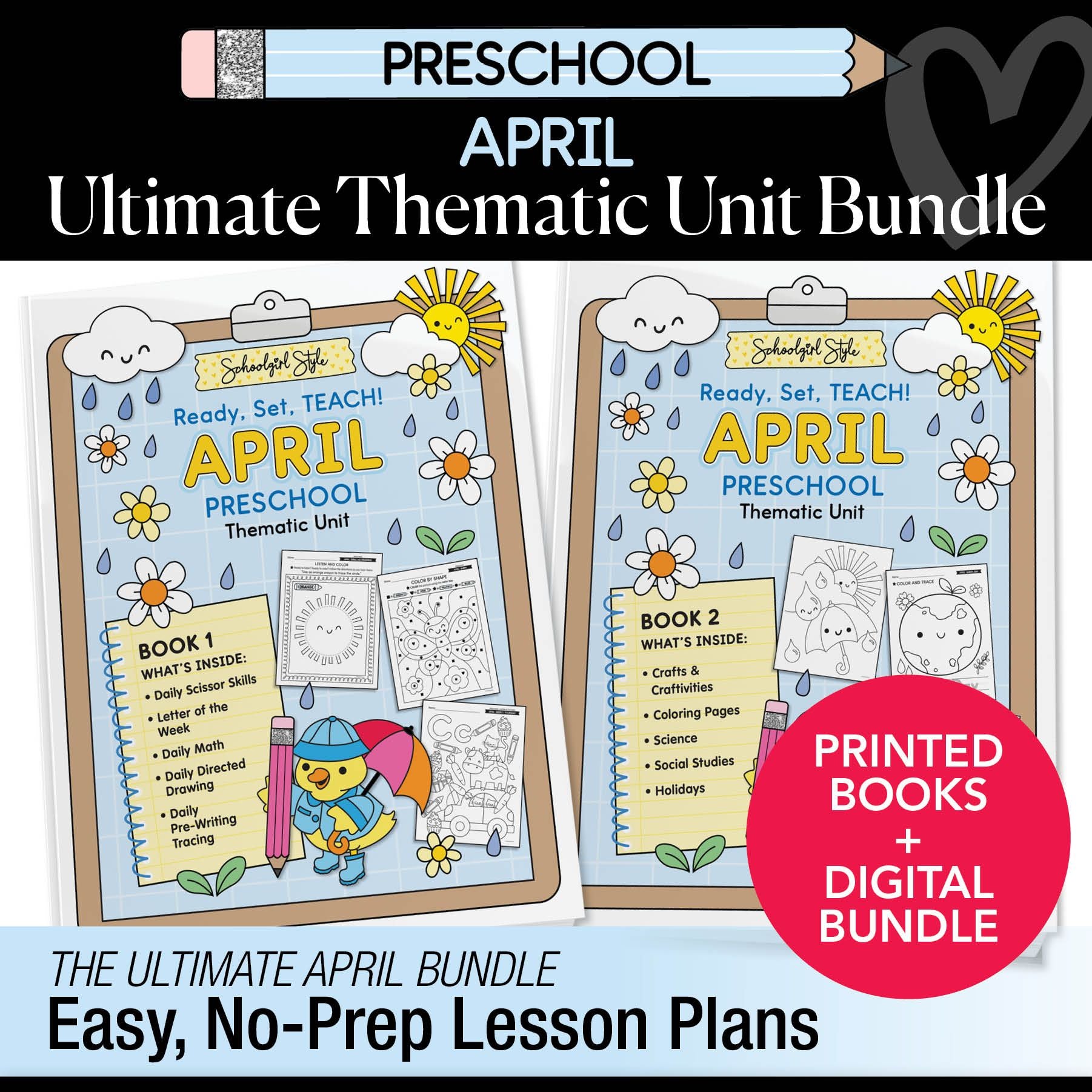 Ultimate Preschool April Thematic Unit Bundle