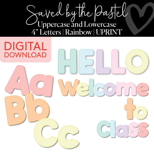 Printable Pastel Uppercase and Lowercase 4" Letters | Saved by the Pastel