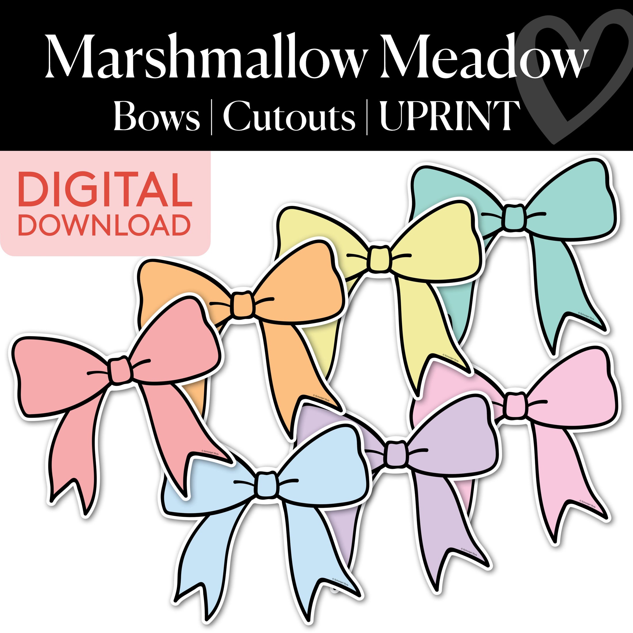 Printable Spring Bows Cutouts | Marshmallow Meadow