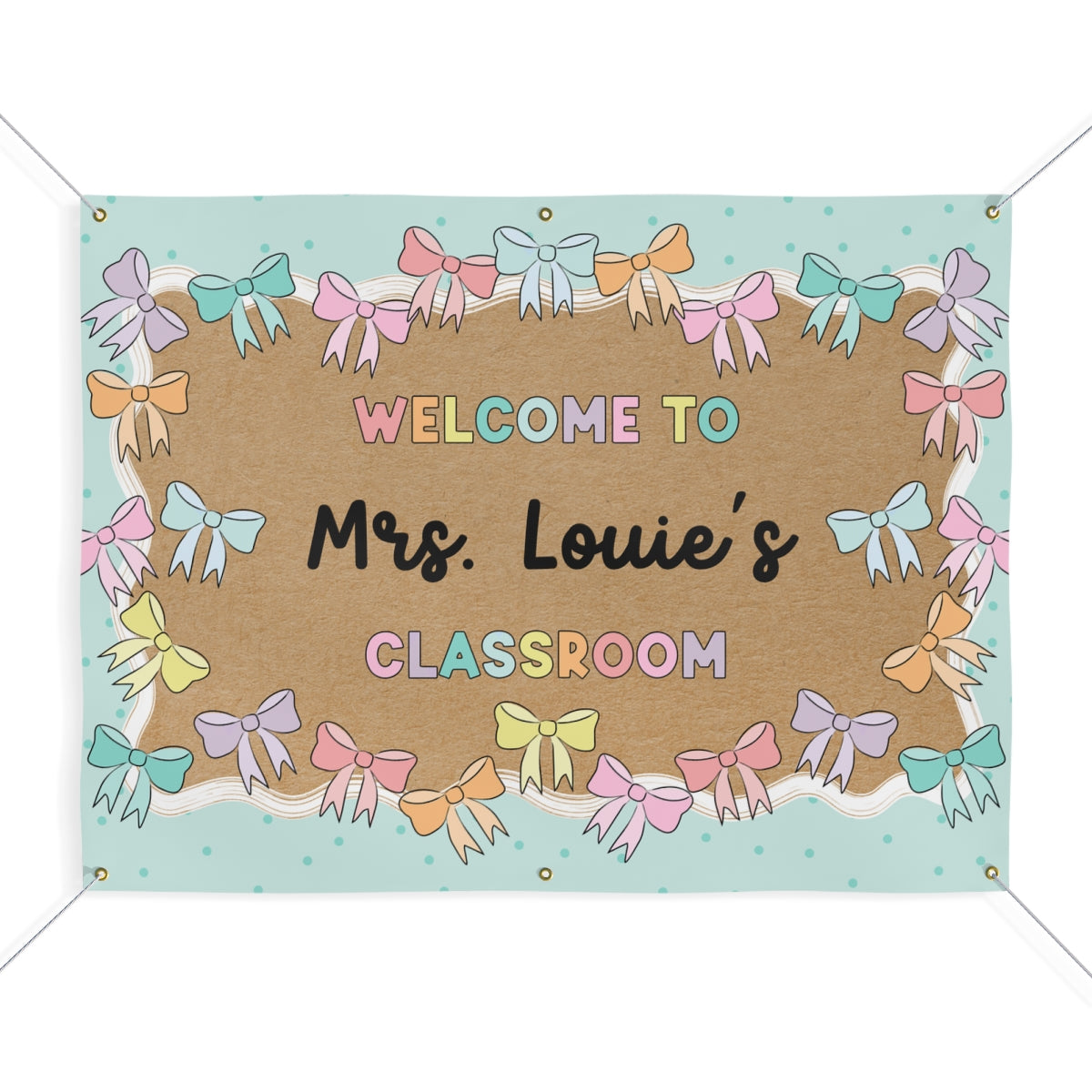 Whimsy Pastel Bows Personalized Banner | Banner Bar