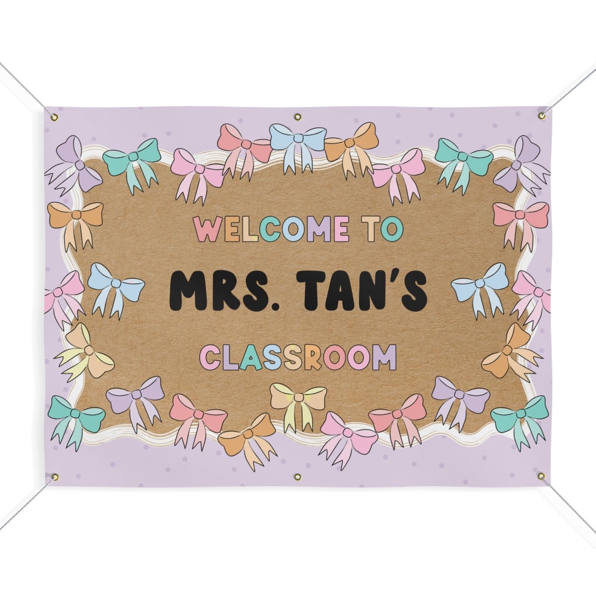 Charming Pastel Bows Classroom Banner | Banner Bar