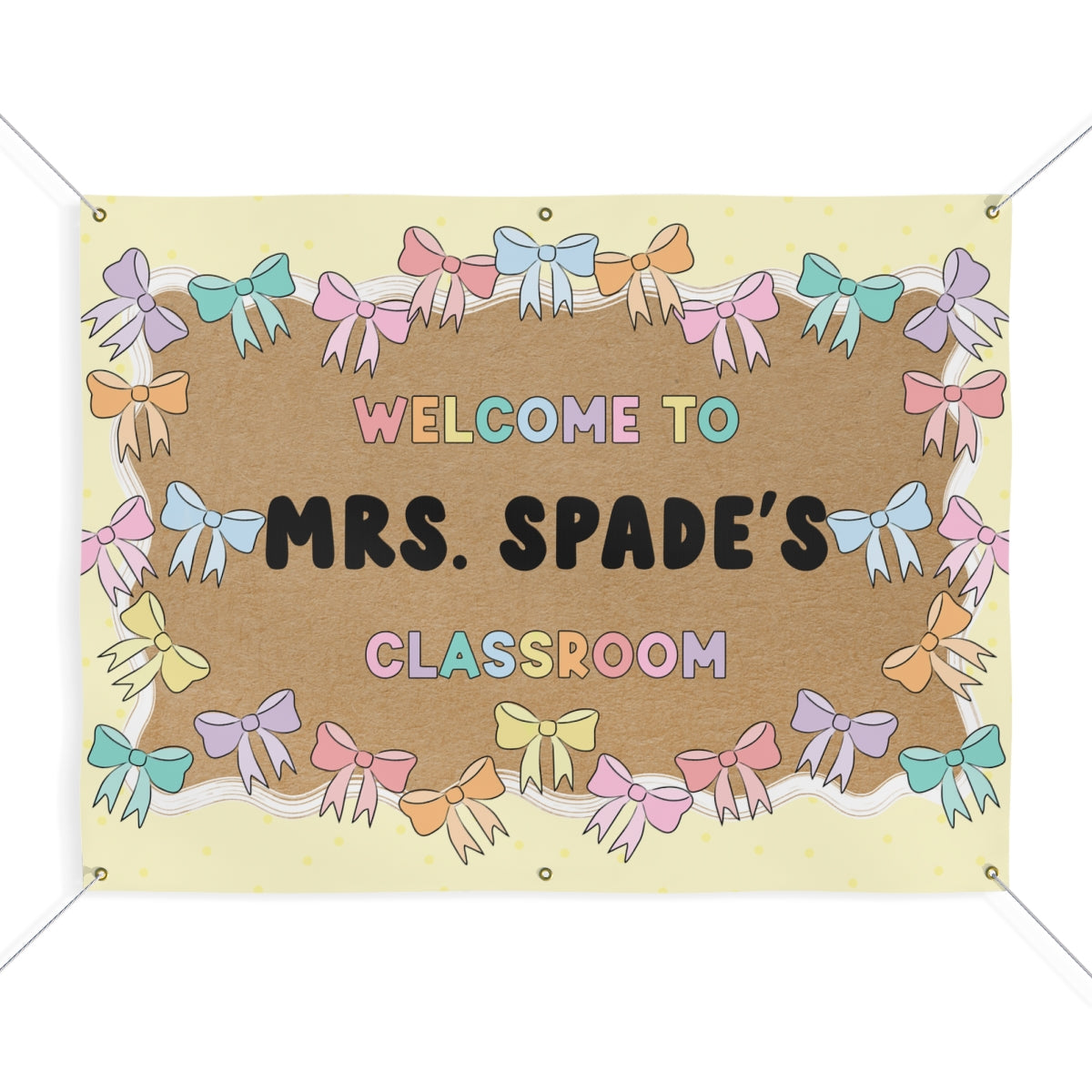 Pretty in Pastel Bows Personalized Banner | Banner Bar