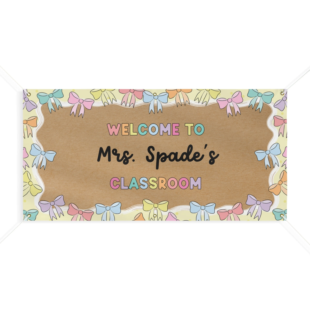 Pretty in Pastel Bows Personalized Banner | Banner Bar