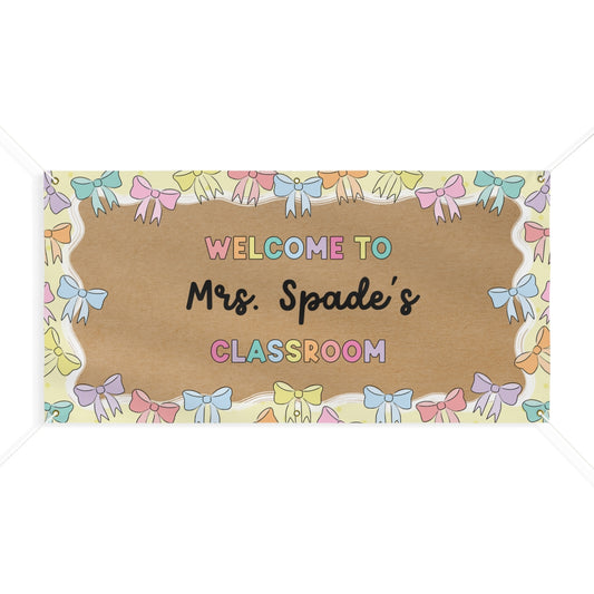 Pretty in Pastel Bows Personalized Banner | Banner Bar