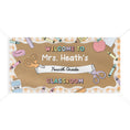 Load image into Gallery viewer, Scissors & School Supplies Pastel Orange Gingham Personalized Banner | Banner Bar
