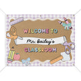 Load image into Gallery viewer, Pastel Lavender Happy Teacher Personalized Classroom Banner | Banner Bar
