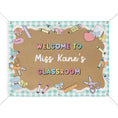 Load image into Gallery viewer, Pastel Mint Gingham School Supplies Personalized Banner | Banner Bar
