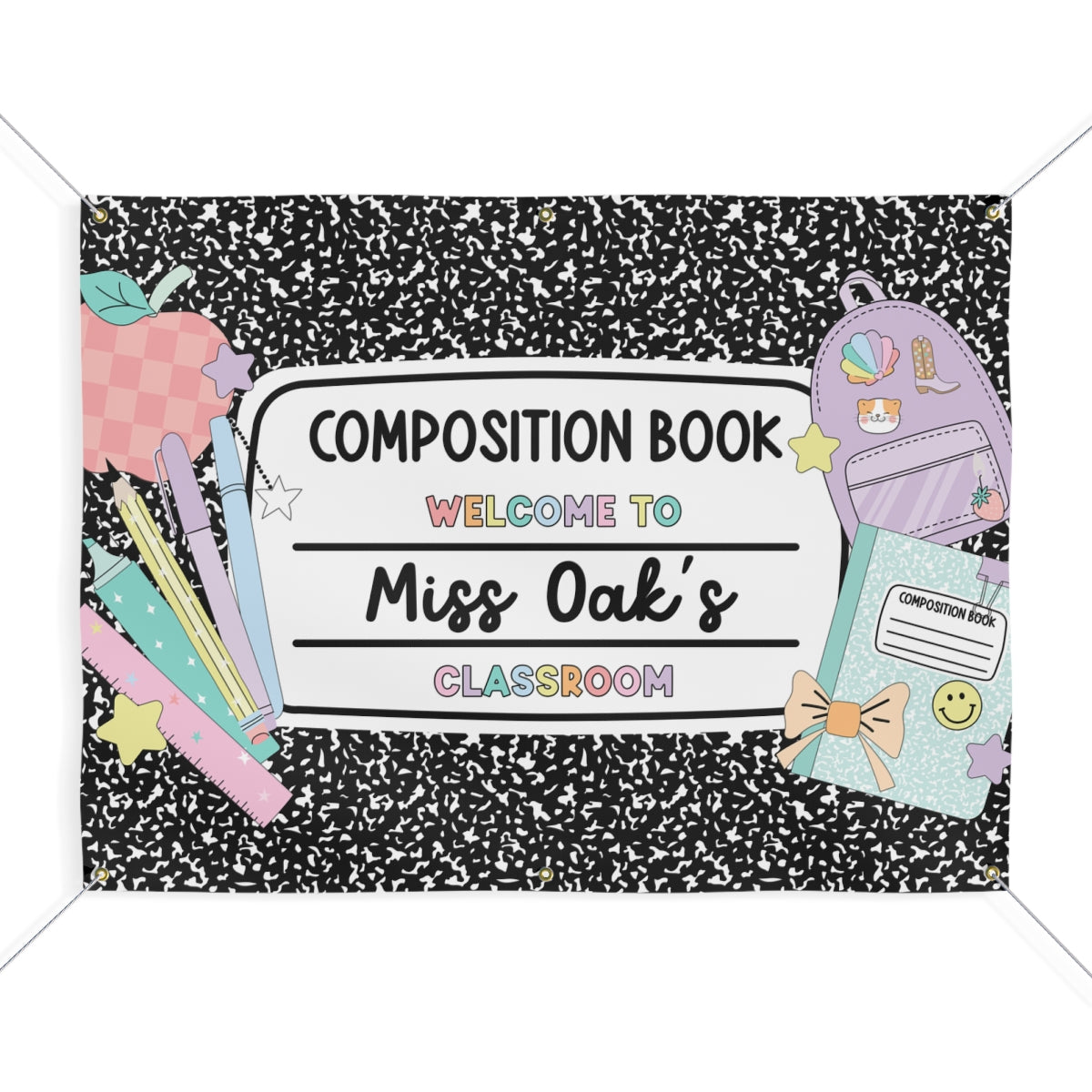 Composition Book Personalized Classroom Banner | Banner Bar