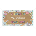 Load image into Gallery viewer, Pastel Mint Gingham School Supplies Personalized Banner | Banner Bar

