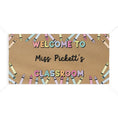 Load image into Gallery viewer, Pretty Pastel Crayons Personalized Classroom Banner | Banner Bar
