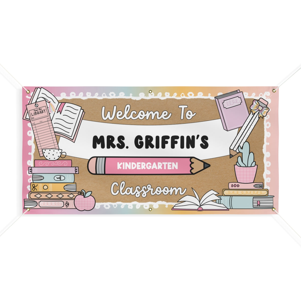 Pastel Pages Classroom Personalized Banner | Banner Bar