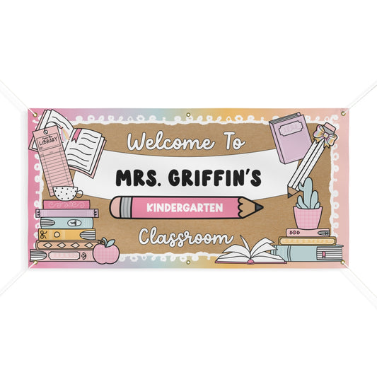Pastel Pages Classroom Personalized Banner | Banner Bar