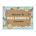 Load image into Gallery viewer, Pastel Crayons and Sunshine Personalized Classroom Banner | Banner Bar
