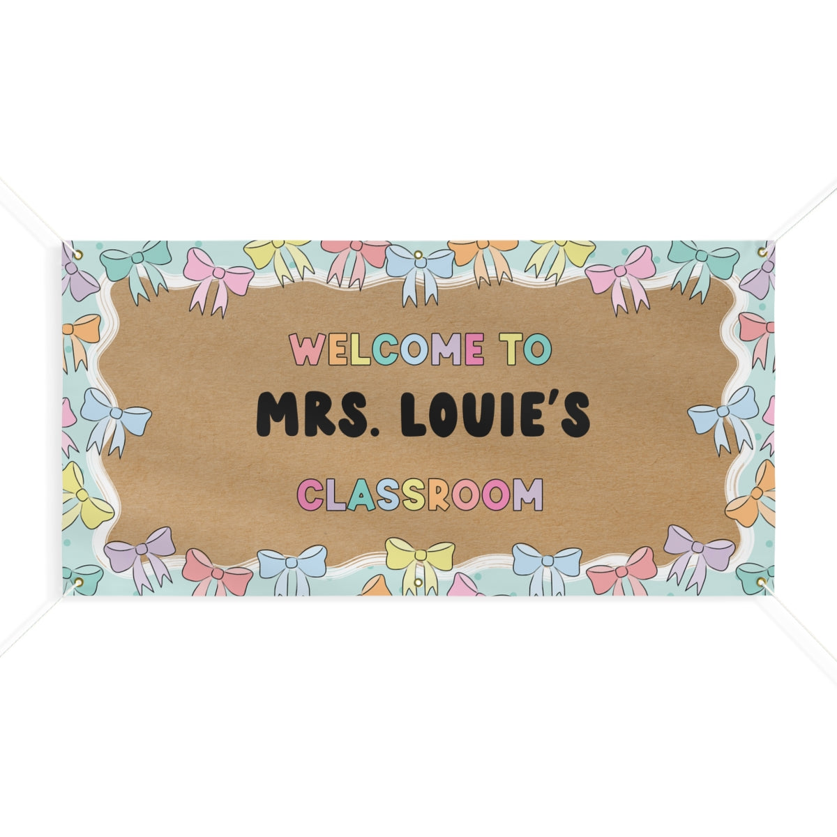 Whimsy Pastel Bows Personalized Banner | Banner Bar