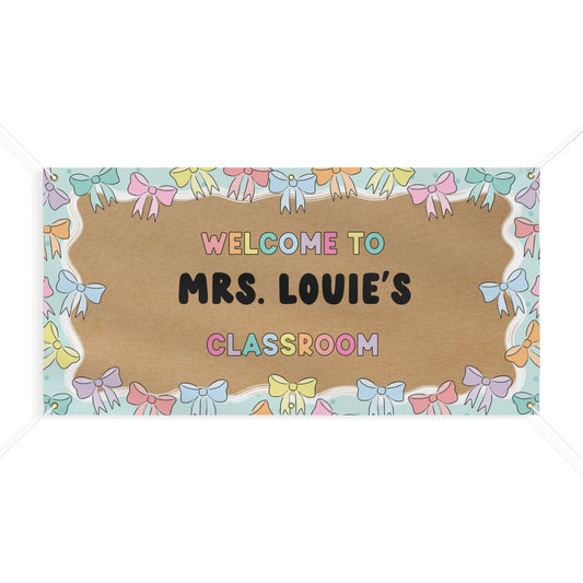 Whimsy Pastel Bows Personalized Banner | Banner Bar