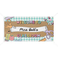 Load image into Gallery viewer, Pastel Mint Happy Teacher Personalized Classroom Banner | Banner Bar

