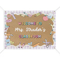 Load image into Gallery viewer, Pastel Lavender Gingham School Supplies Personalized Banner | Banner Bar
