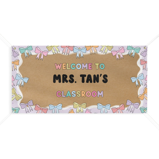 Charming Pastel Bows Classroom Banner | Banner Bar