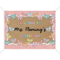 Load image into Gallery viewer, Soft Pink Bows and Kraft Paper Classroom Personalized Banner | Banner Bar
