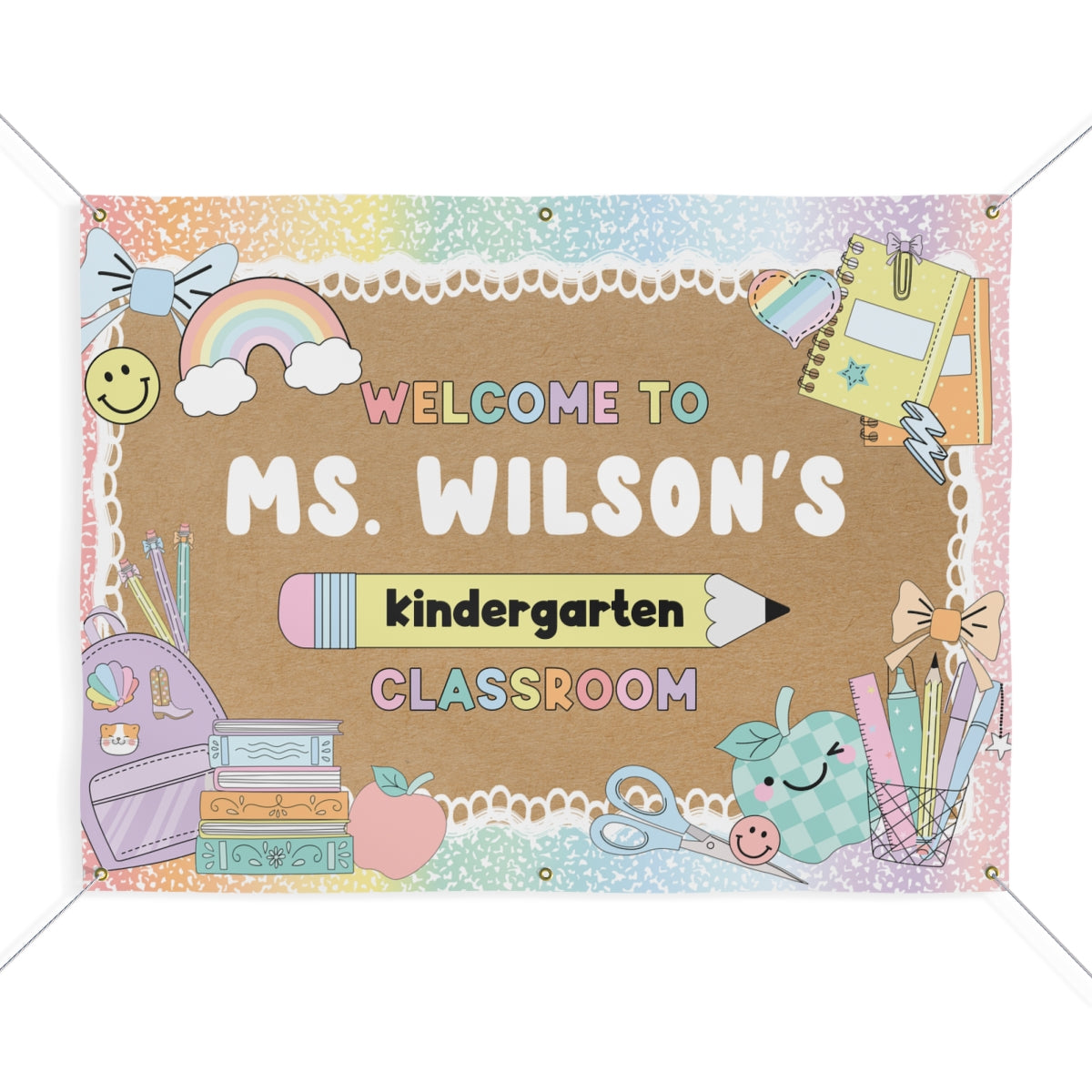 Pencil & Pastels Personalized Classroom Banner | Banner Bar