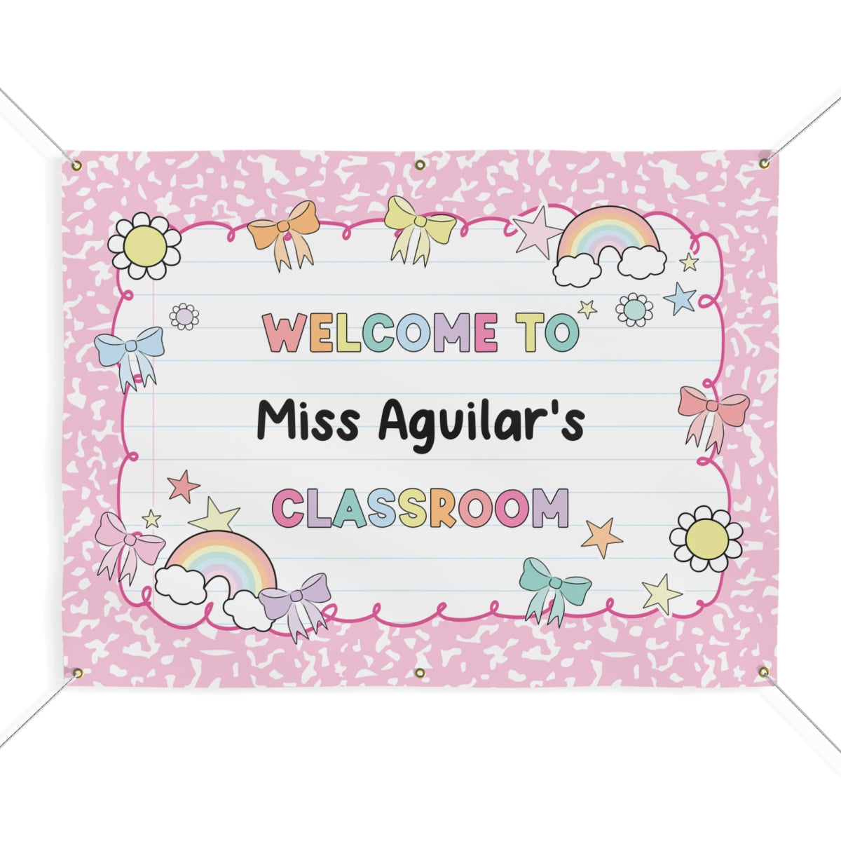 Bow & Rainbow Personalized Banner | Banner Bar
