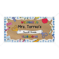 Load image into Gallery viewer, Blue Gingham School Supplies Personalized Classroom Banner | Banner Bar
