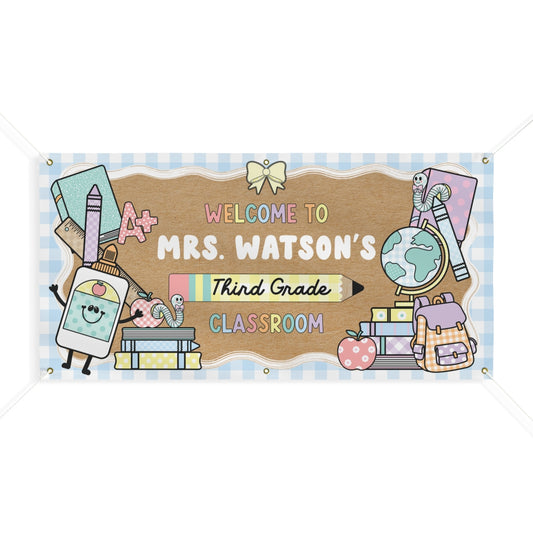 Back to School Pastel Cuties Personalized Banner | Banner Bar