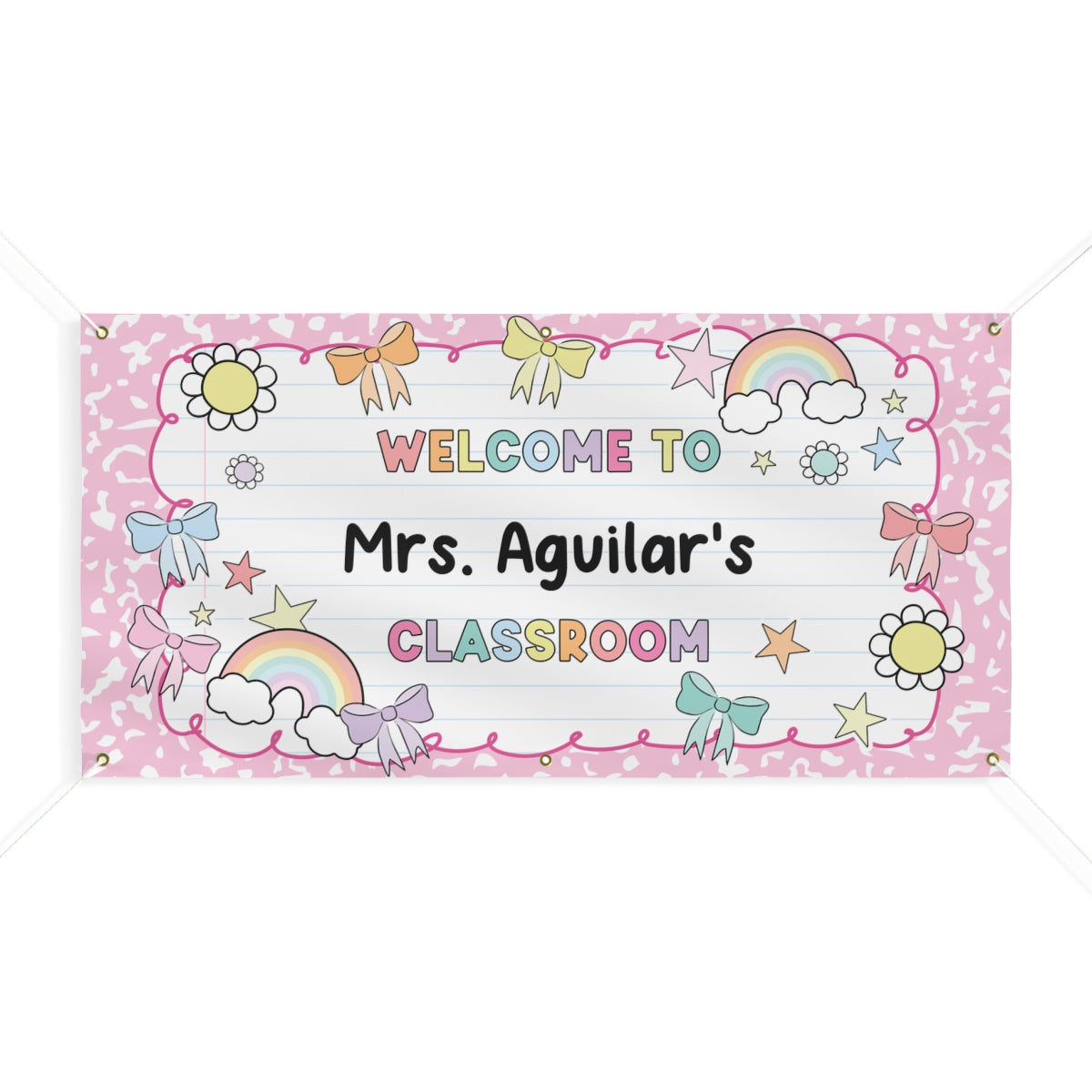 Bow & Rainbow Personalized Banner | Banner Bar