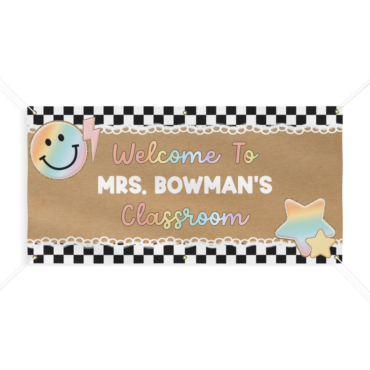 Retro Smiles Personalized Classroom Banner | Banner Bar
