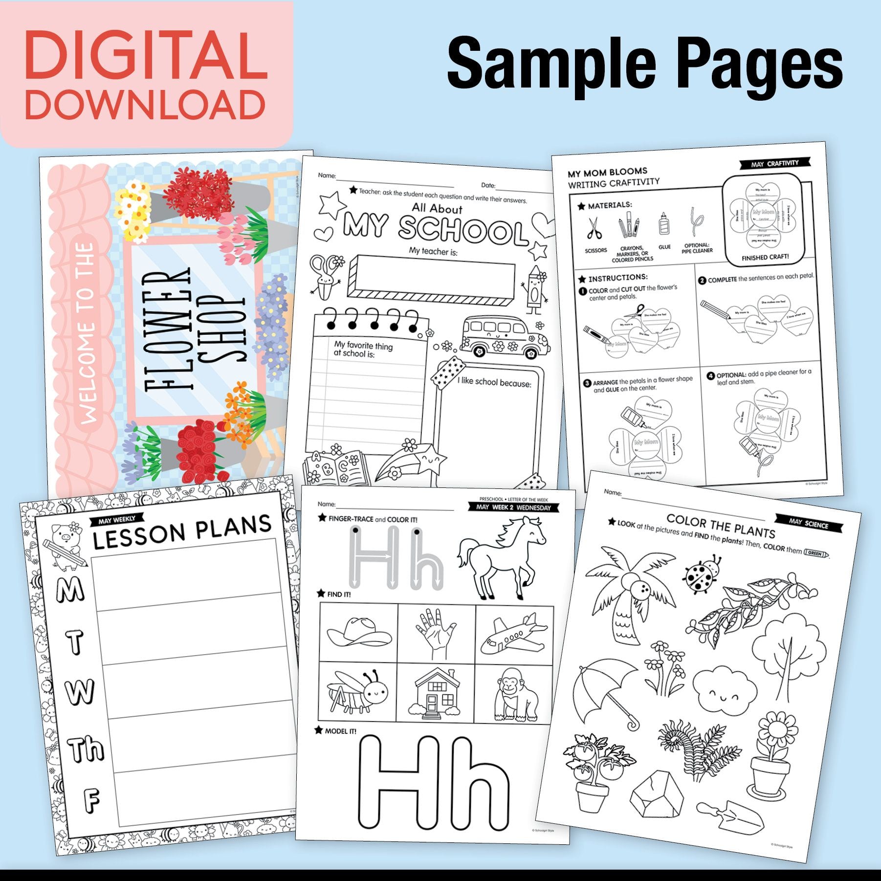 Printable Preschool May Thematic Unit Bundle
