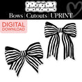 Load image into Gallery viewer, Printable Classic Black and White Striped Bows Cutouts | Simply Sweet
