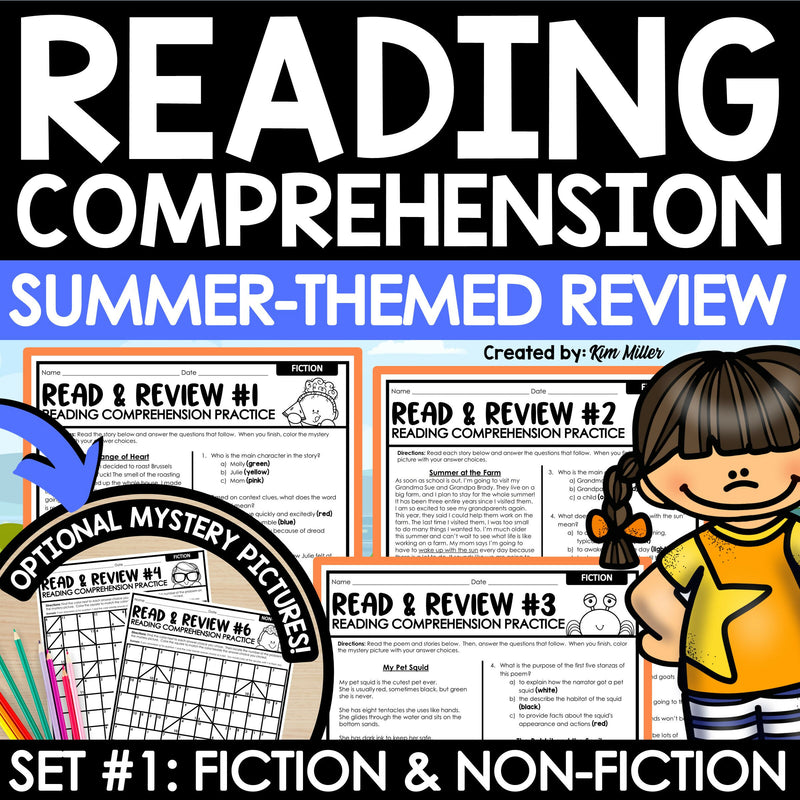 Summer End of Year Activities Reading Comprehension Passages 3rd 4th Grade