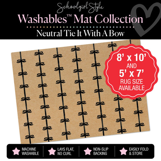 Vertical Bow Lines on Banner Backdrop Classroom Mat by Schoolgirl Style