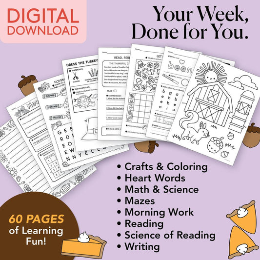 Printable Second Grade November Week 3 Resources
