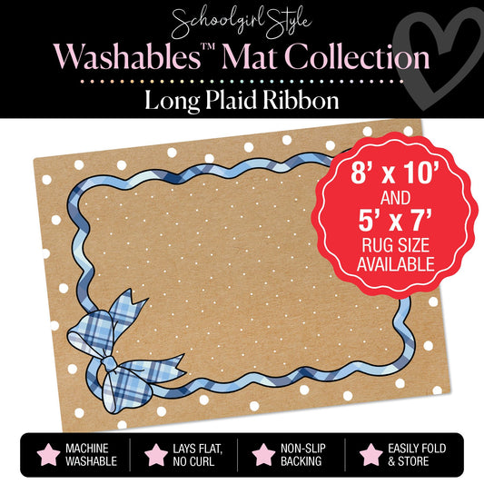 Long Plaid Ribbon on Banner Backdrop Classroom Mat by Schoolgirl Style