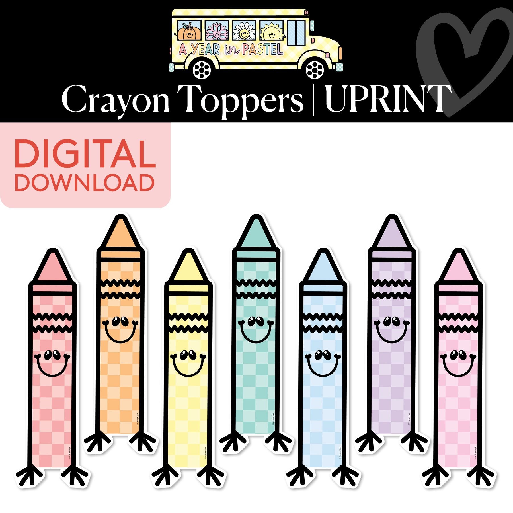 Printable Crayon Toppers | A Year In Pastel