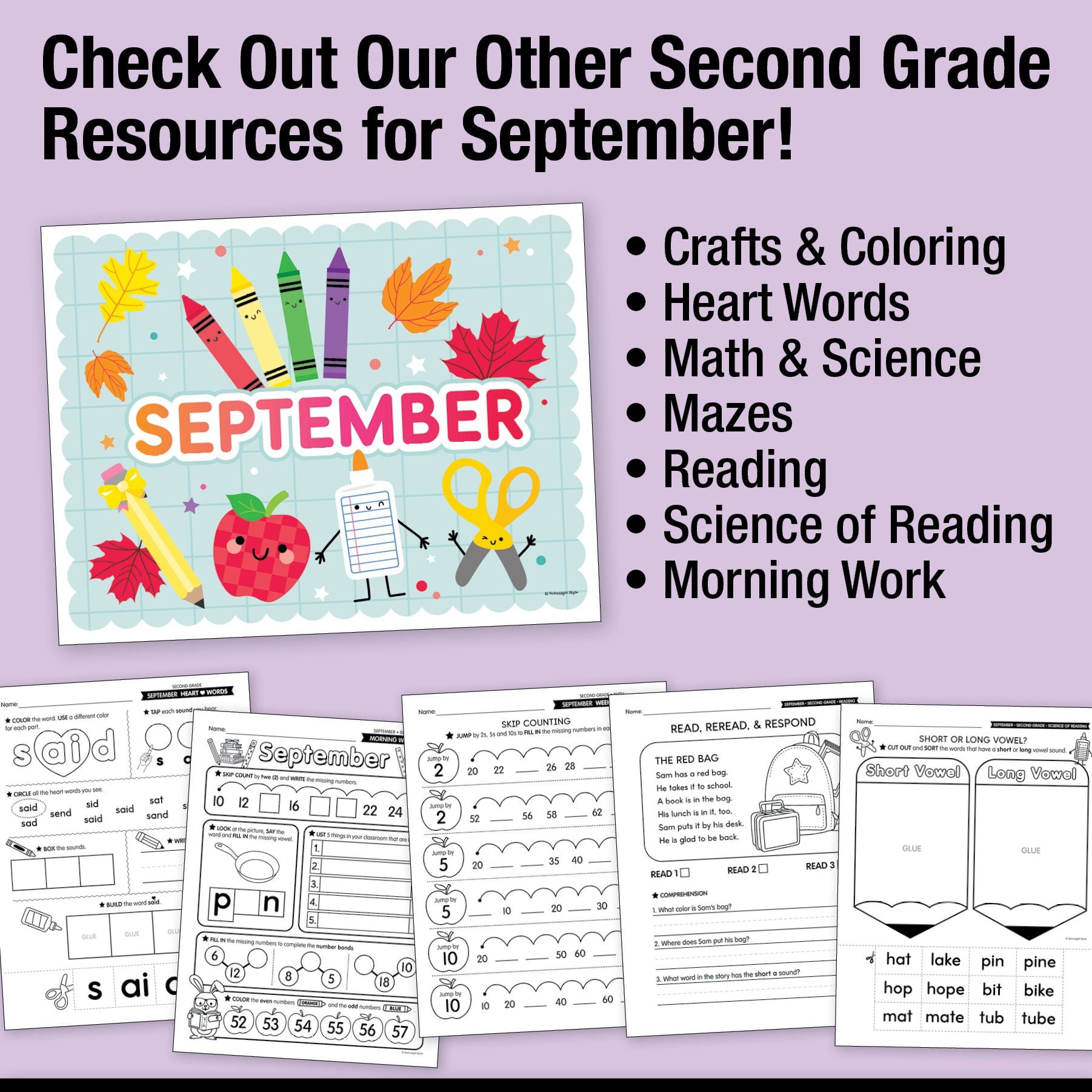 Second Grade September Daily Writing