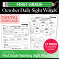 Load image into Gallery viewer, Printable First Grade October Daily Sight Words Worksheets
