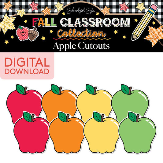 Printable Fall Apples Cutouts | 90s Teacher