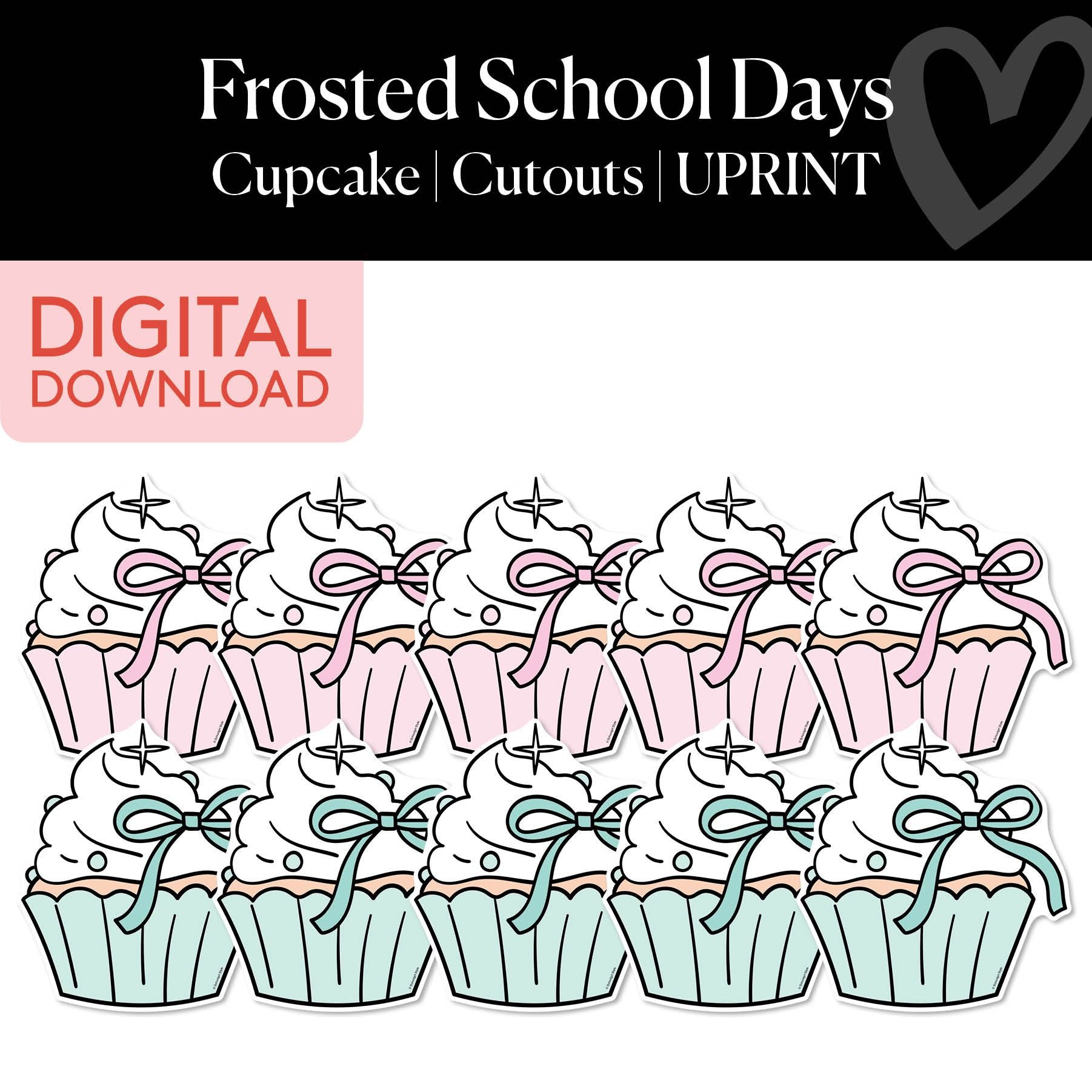 Printable Christmas Cupcake Cutouts | Frosted School Days