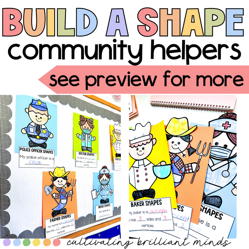 Community Helper Build A Shape Craft | 2D Shapes | Shape Crafts